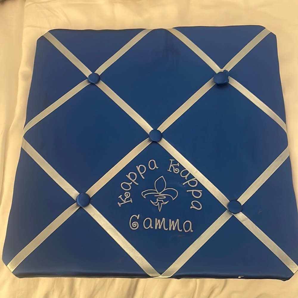Kappa Kappa Gamma Fabric/ Ribbon Criss Cross Pin Board